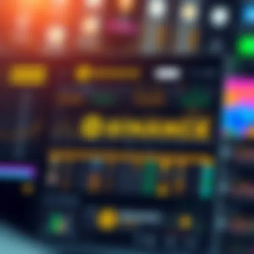 User interface of Binance showing various cryptocurrencies