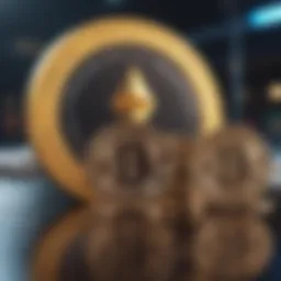 A digital representation of cryptocurrency coins integrated with sports equipment.