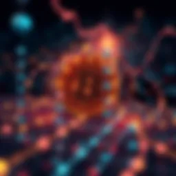 An abstract representation of cryptocurrency data flow