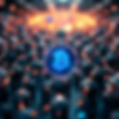 Visual representation of blockchain technology and its interconnected nodes