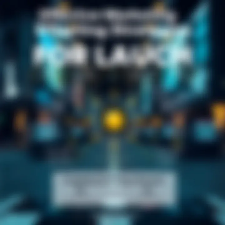 A marketing strategy chart with various promotional channels for cryptocurrency