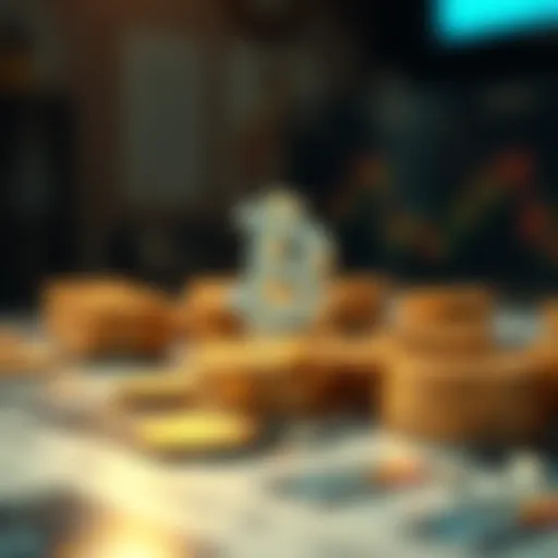 Conceptual representation of cryptocurrency transactions