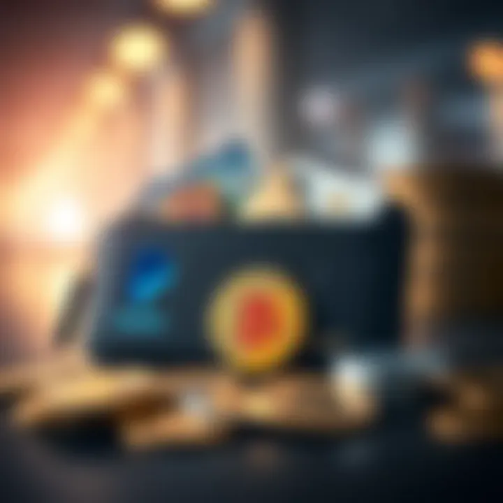 Digital wallet showcasing various cryptocurrencies