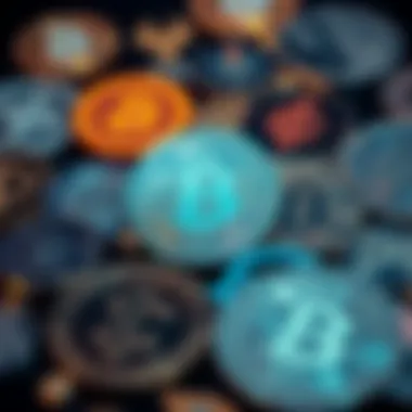 Symbolic representation of diverse cryptocurrencies