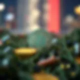 A digital representation of cryptocurrency growth