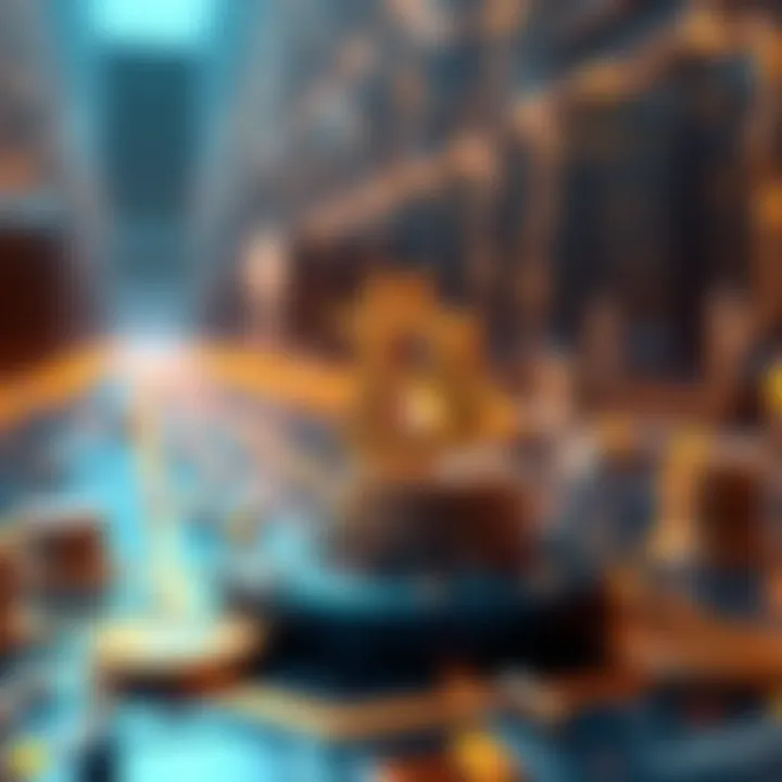 An illustration of blockchain technology behind cryptocurrencies