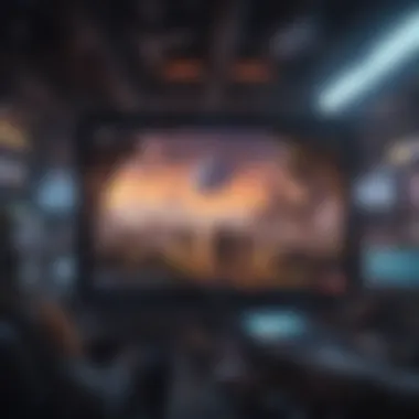 The Future of Gaming: NFTs in Action A futuristic gaming interface showcasing NFT assets