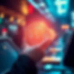 Conceptual illustration of cryptocurrency transactions