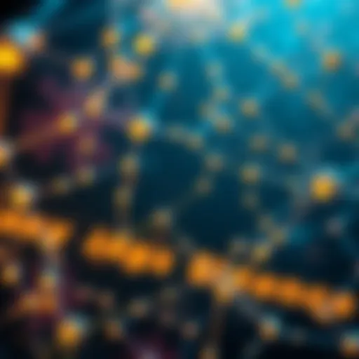 Understanding Blockchain Technology An intricate blockchain network visualizing multiple nodes and connections