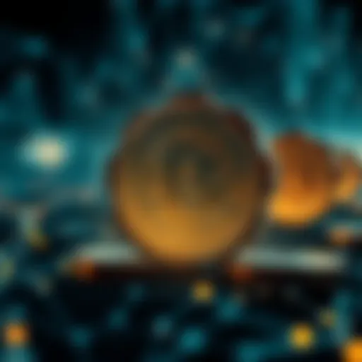 Governance Tokens in Blockchain Visual representation of governance tokens in a blockchain ecosystem