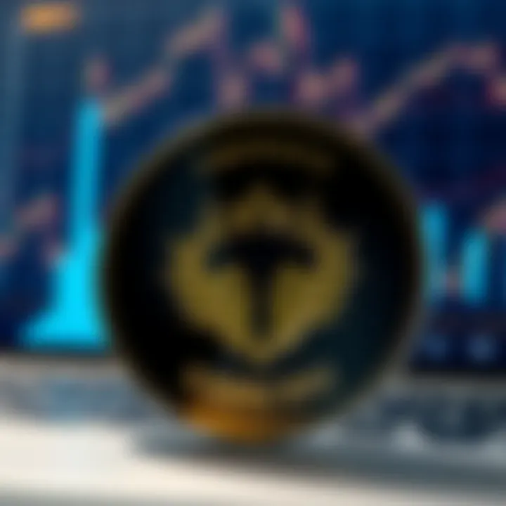 Kishu Inu Coin Logo Kishu Inu Coin logo against a digital backdrop