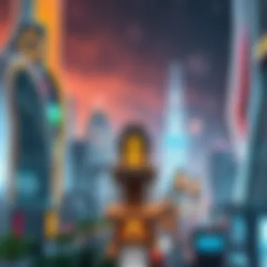 Futuristic Cityscape with NFT Mansions A futuristic cityscape highlighting the potential of NFT mansions