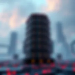 Visual representation of decentralized cloud storage architecture