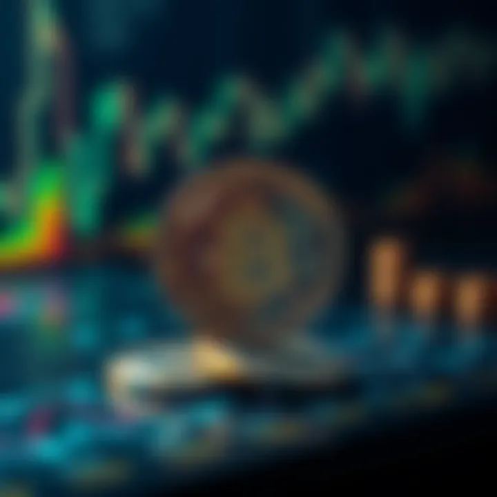 An abstract representation of cryptocurrency trends and analytics