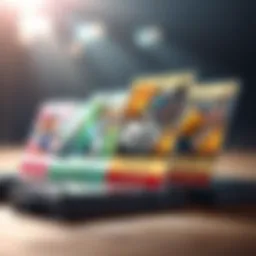 Artistic representation of NFT sports cards showcasing various designs