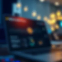 Conceptual illustration of a cryptocurrency mock portfolio interface