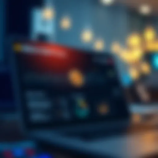 Mock Portfolio Interface Visualization Conceptual illustration of a cryptocurrency mock portfolio interface