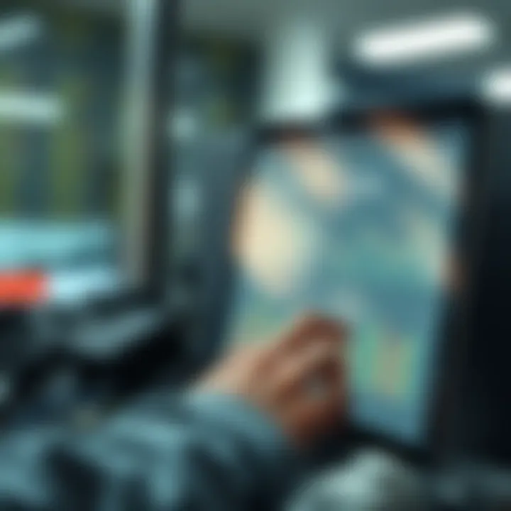 User Navigation in Mock Portfolio App User navigating a digital mock portfolio application