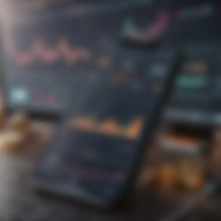 Advanced Charting Tools in Crypto Trading Apps User interface of a crypto trading app showcasing advanced charting tools