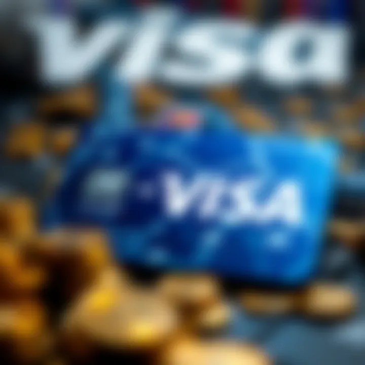 Visa logo integrated with digital currencies