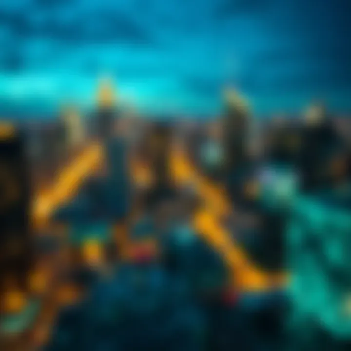 Graphic illustrating future developments and challenges in blockchain technology