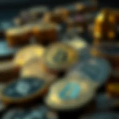 Diversification in Cryptocurrency Investments Visual representation of diverse digital currencies in a portfolio