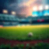 The Fusion of Baseball and Cryptocurrency Illustration of a baseball field with cryptocurrency symbols