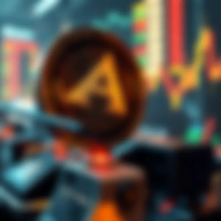 A futuristic depiction of market trends and fluctuations