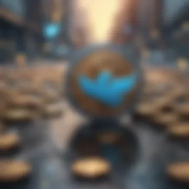 The Intersection of Twitter and Cryptocurrency Twitter logo with cryptocurrency symbols