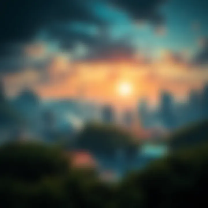 A digital landscape showcasing various decentralized exchange platforms