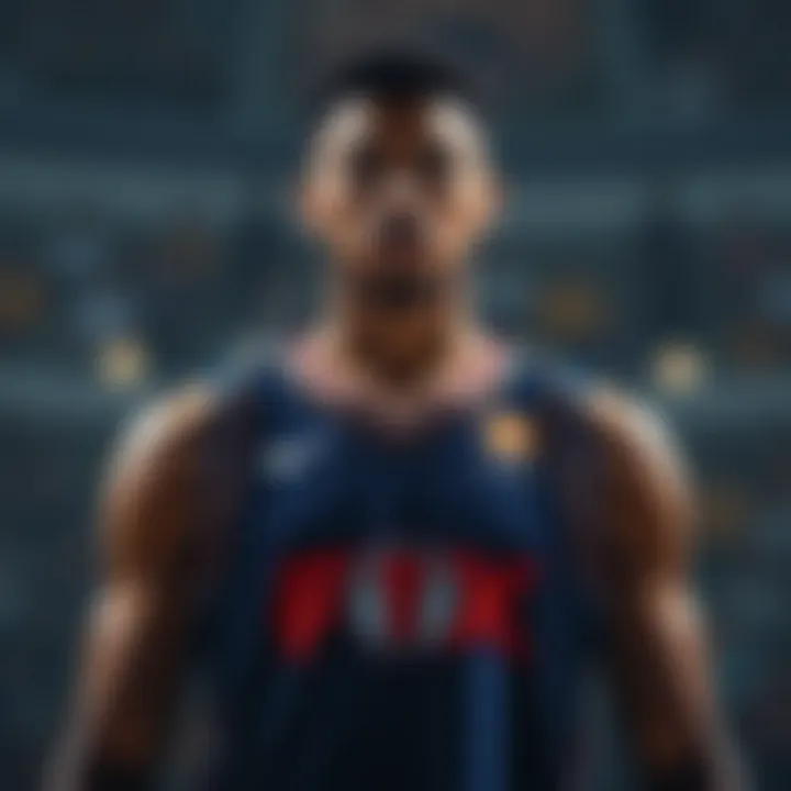 A player wearing a jersey with cryptocurrency logos