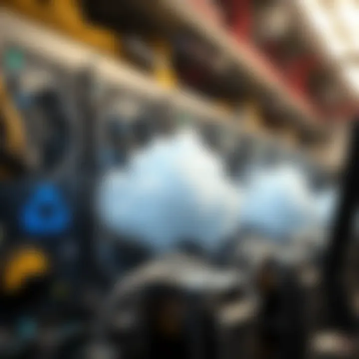 Mechanics of Cloud Mining in the Cryptocurrency Realm Visual representation of cloud mining operations