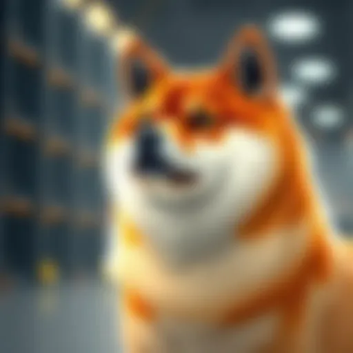 Conceptual illustration of Shiba Inu cryptocurrency