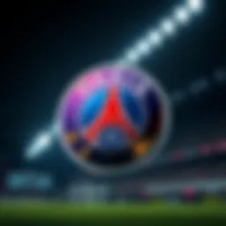 Paris Saint-Germain emblem with cryptocurrency symbols