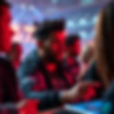 Fan Engagement Through The Weeknd's NFTs Fans interacting with The Weeknd's NFTs on a digital platform