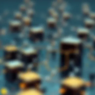 A conceptual representation of blockchain technology with interconnected blocks.