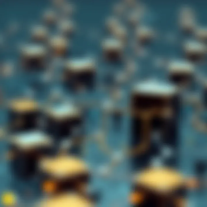 A conceptual representation of blockchain technology with interconnected blocks.