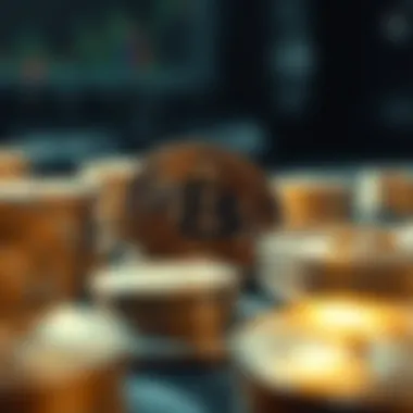 A visual representation of cryptocurrency staking.