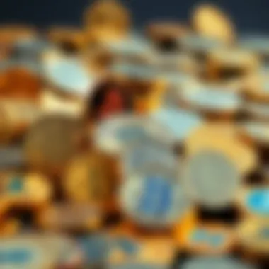 Diverse Types of Digital Coins Diverse types of digital coins represented visually