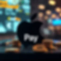 Apple Pay logo with cryptocurrency symbols