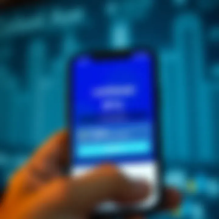 Coinbase App Interface with Apple Pay A smartphone displaying the Coinbase app